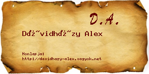 Dávidházy Alex névjegykártya