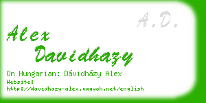 alex davidhazy business card