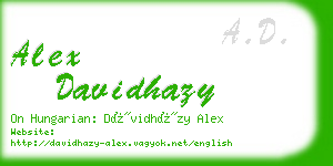 alex davidhazy business card